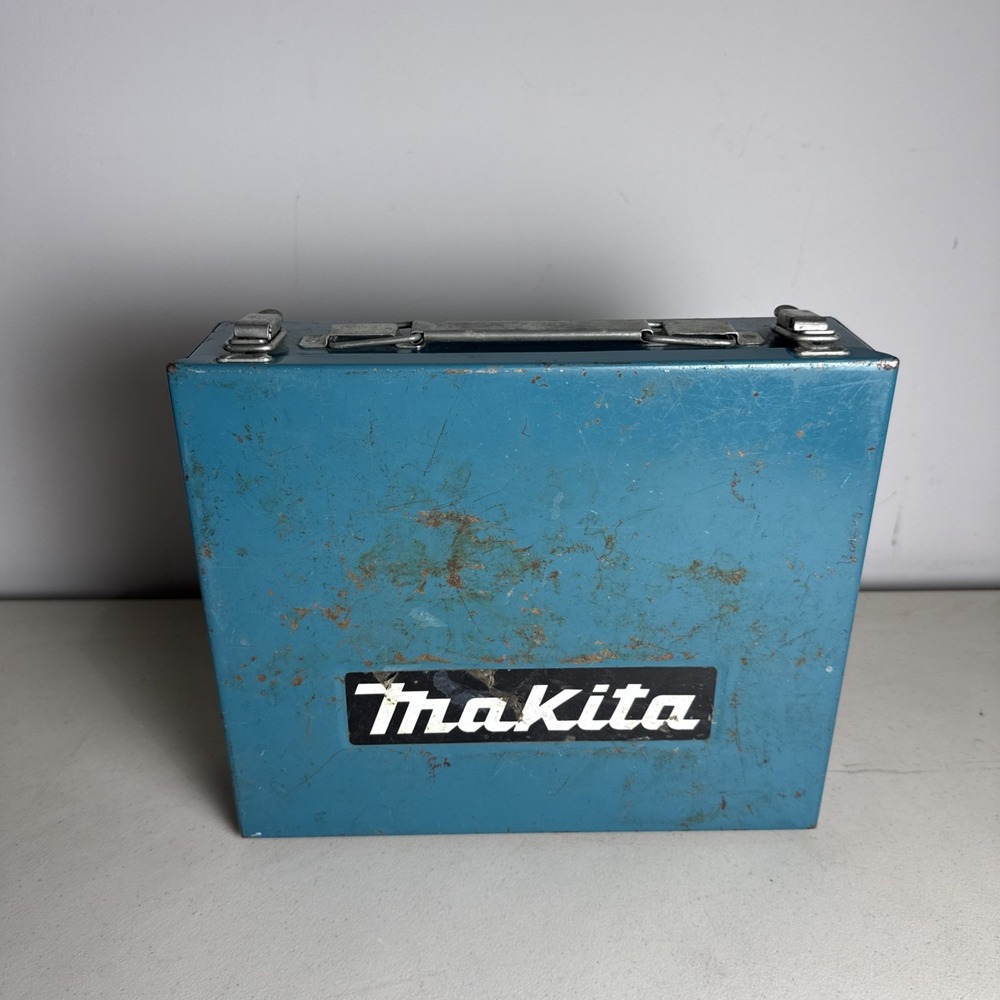 Vintage Makita Blue Metal Tool Box (BOX ONLY) Drill Case 12x10x3"